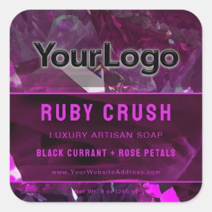 Rich Romantic Wine Red Pink Artisan Product Label