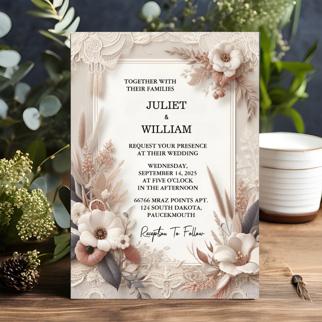 Rich Satin Fabric Velvet Lace Linen Paper Wedding Invitation (Creator Uploaded)