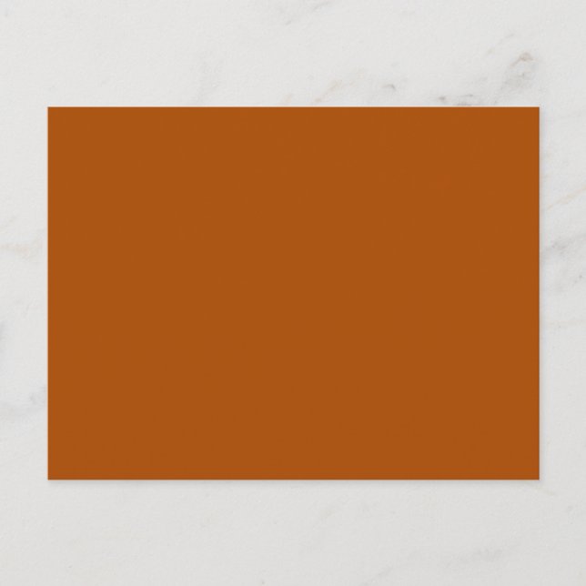 Rich sienna brown colour ready to customise postcard (Front)