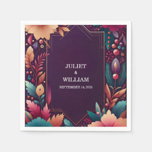 Rich Soft Teal Fall Gem Bold Jewel Tone Wedding Napkin