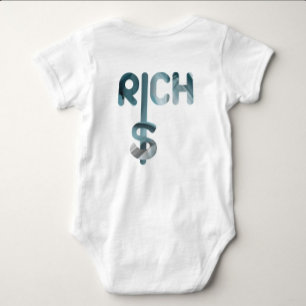 RICH Trend Abstract Blue Ocean Baby Bodysuit