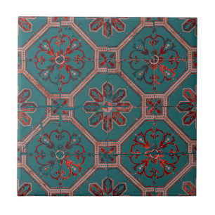 Rich Turquoise Vintage Restored Tile Design