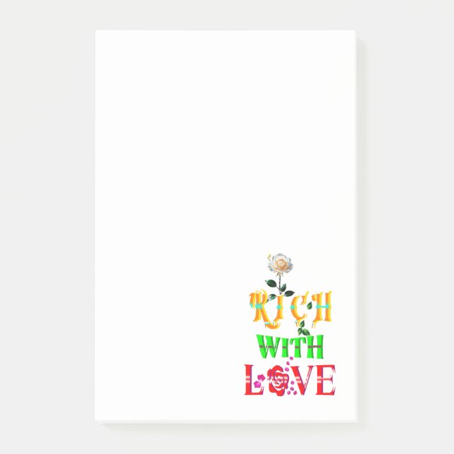 Rich With Love Post-it Notes (Front)