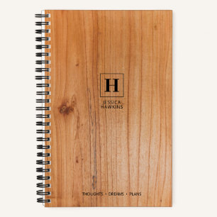 Rich Wood Veneer Classic Monogram Notebook