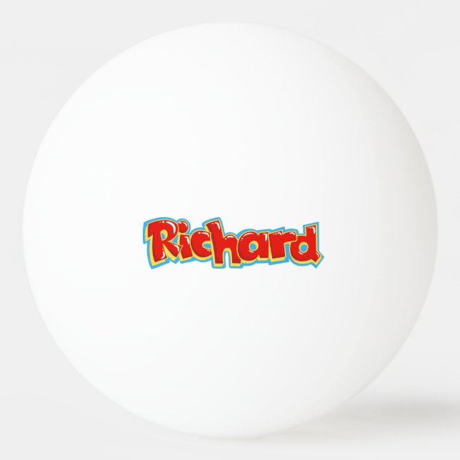Richard graffiti ping pong ball (Front)