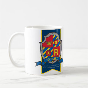 Richard knight shield red blue name meaning mug