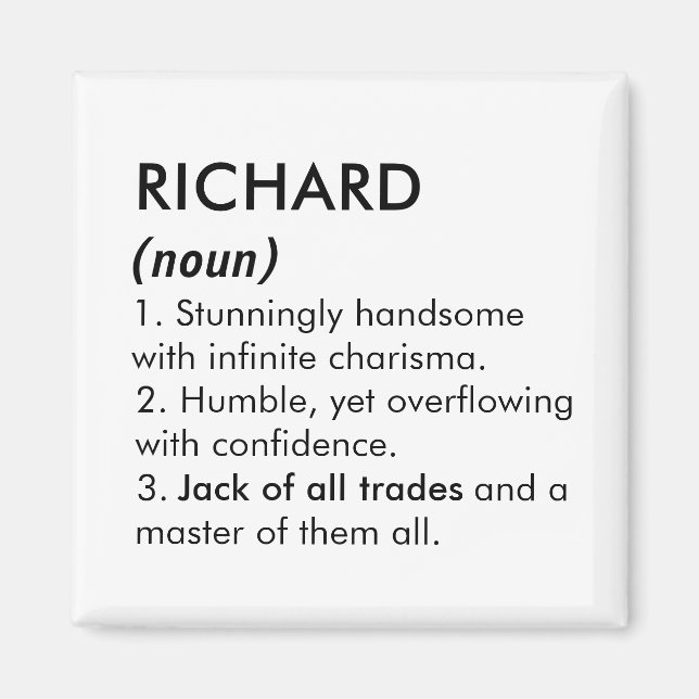 Richard name, Editable name, Custom name Magnet (Front)