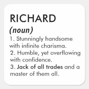 Richard name, Editable name, Custom name Square Sticker