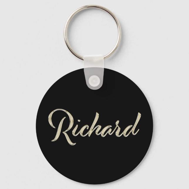 Richard Name whitegold Button Schlüsselanhänger Key Ring (Front)