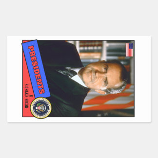 Richard Nixon Baseball Card Rectangular Sticker