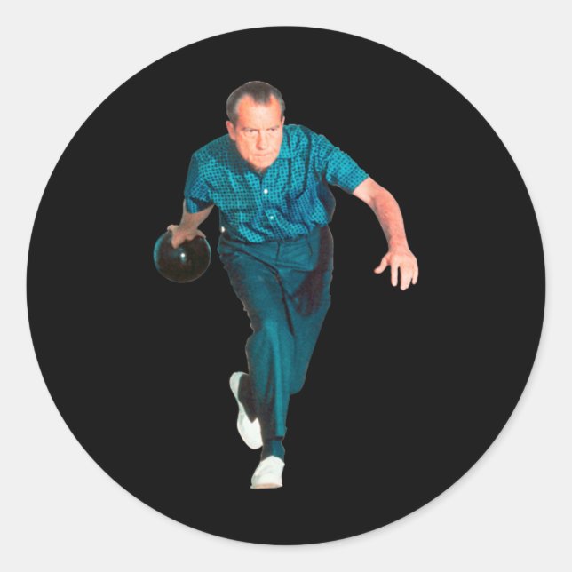 Richard Nixon Bowling  Classic Round Sticker (Front)