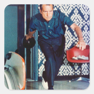 Richard Nixon Bowling Square Sticker