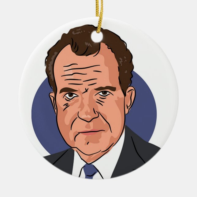 Richard Nixon Ceramic Tree Decoration (Front)
