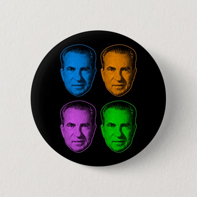 Richard Nixon in Vivid Colour 6 Cm Round Badge (Front)