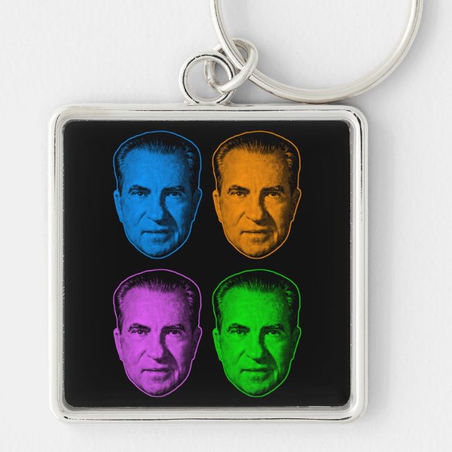 Richard Nixon in Vivid Colour Key Ring (Front)
