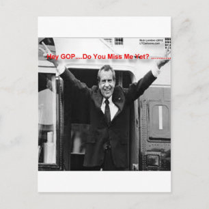 Richard Nixon "Miss Me Yet?" Funny Gifts & Tees Postcard