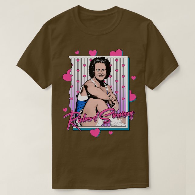 Richard Simmons Love Peace and Hearts T-Shirt (Design Front)