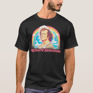 Richard Simmons Retro Aesthetic Rainbow Fan Art T-Shirt