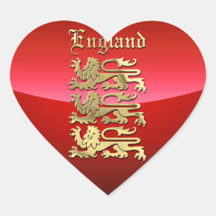 Richard the Lionheart's Royal Arms of England Heart Sticker
