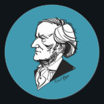 Richard Wagner Classic Round Sticker<br><div class="desc">Graphic portrait of composer</div>