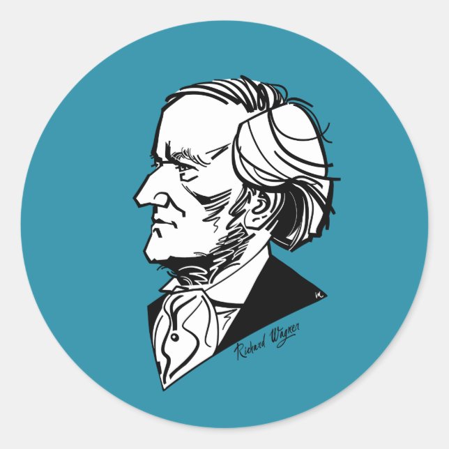 Richard Wagner Classic Round Sticker (Front)
