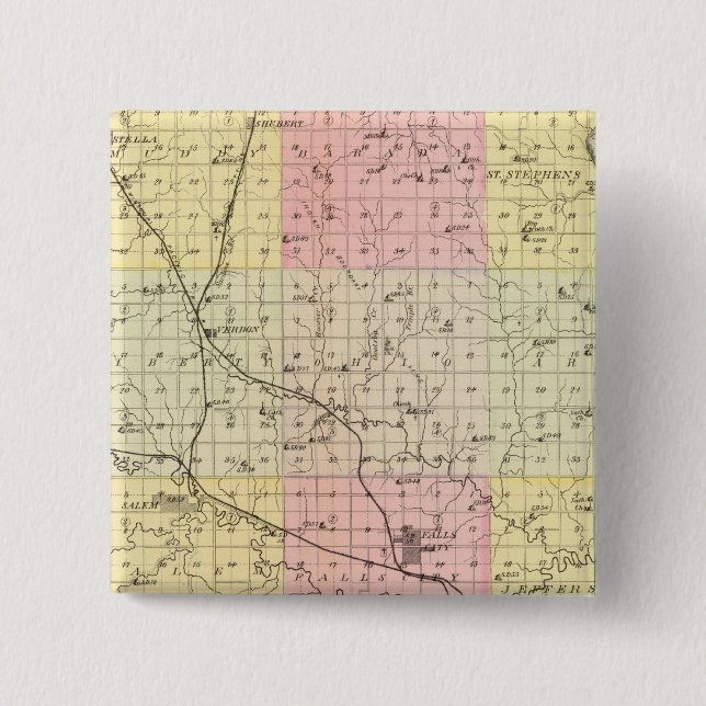 Richardson County, Nebraska 15 Cm Square Badge (Front)