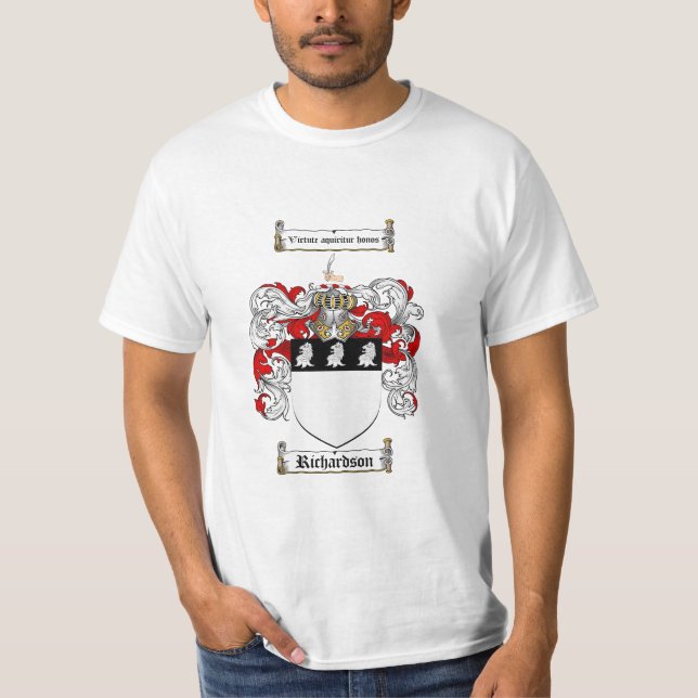 Richardson Family Crest - Richardson Coat of Arms T-Shirt (Front)