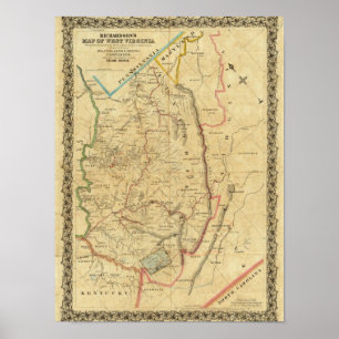 Richardson's Map of West Virginia Poster