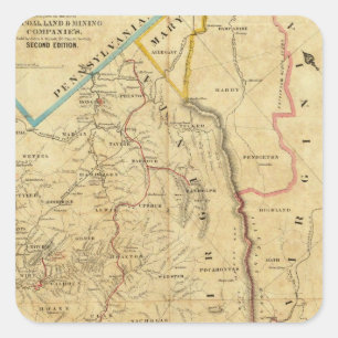 Richardson's Map of West Virginia Square Sticker