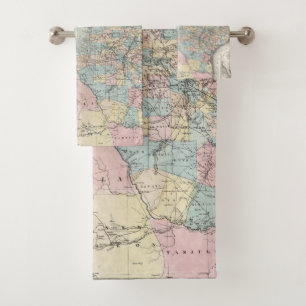 Richardson's New Map Of The State Of Texas Bath Towel Set