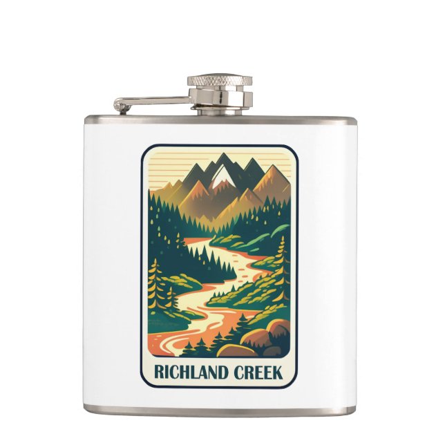 Richland Creek Arkansas Colours Hip Flask (Front)