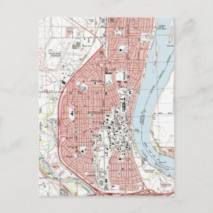 Richland Washington Map (1992) Postcard