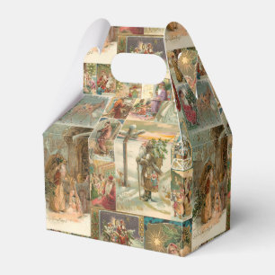Richly-Detailed Vintage Father Christmas Collage Favour Box