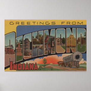 Richmond, Indiana - Large Letter Scenes Poster