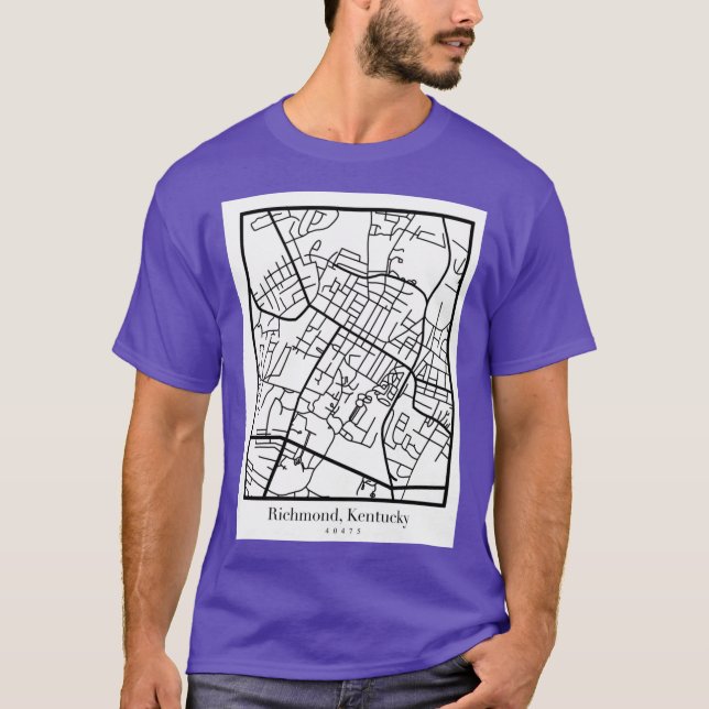Richmond Ky map Oversized T-Shirt (Front)