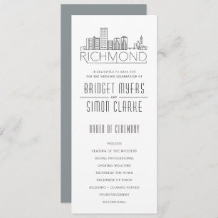 Richmond Stylised Skyline   Wedding Program Invitation