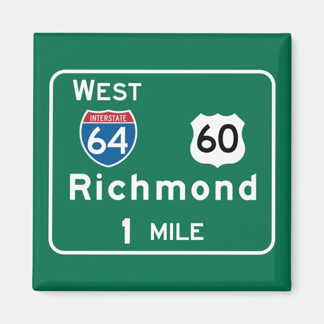Richmond, VA Road Sign Magnet (Front)