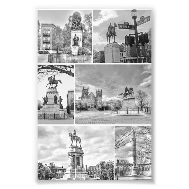Richmond VA Virginia Monuments Collage Photo Print (Front)
