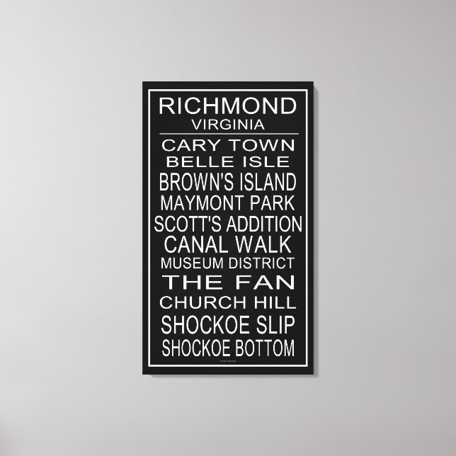 Richmond Virginia Bus Roll Canvas Print (Front)