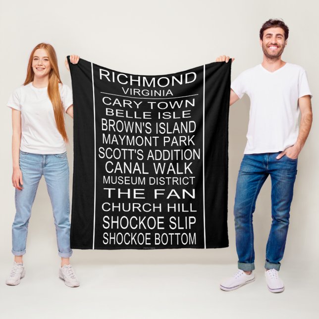 Richmond Virginia Bus Roll  Fleece Blanket (In Situ)