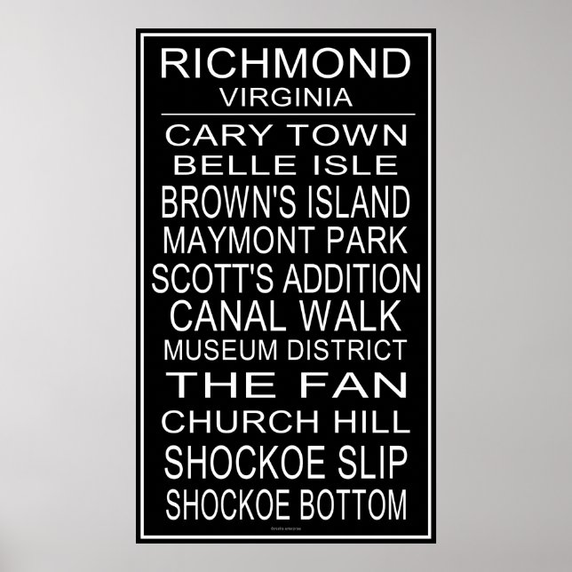 Richmond Virginia Bus Roll Poster (Front)