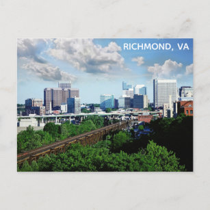 Richmond Virginia City Skyline Travel Photo Postcard