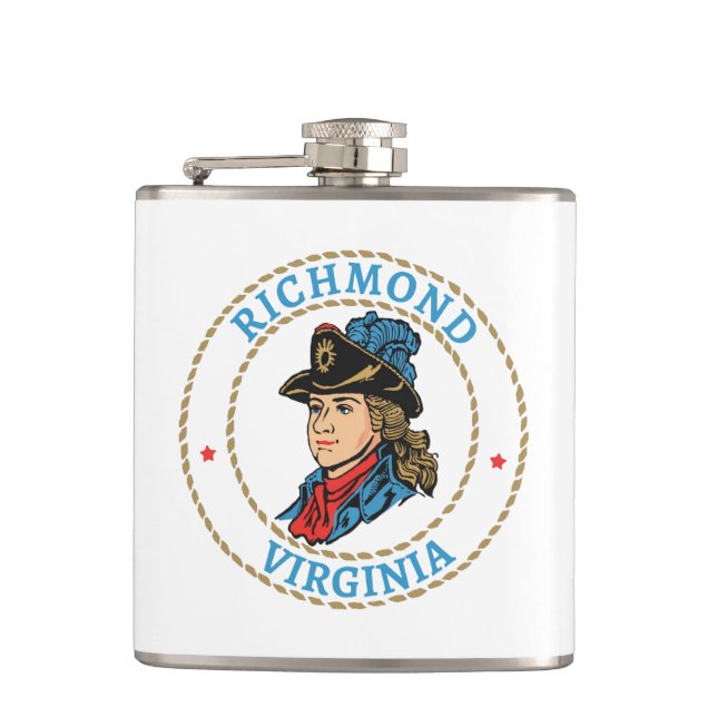 Richmond Virginia Colonial Hip Flask (Front)