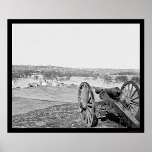 Richmond, Virginia from Bell Isle with Gun 1865 Poster