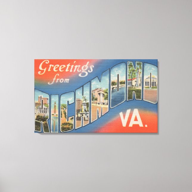Richmond, Virginia - Large Letter Scenes 3 Canvas Print (Front)