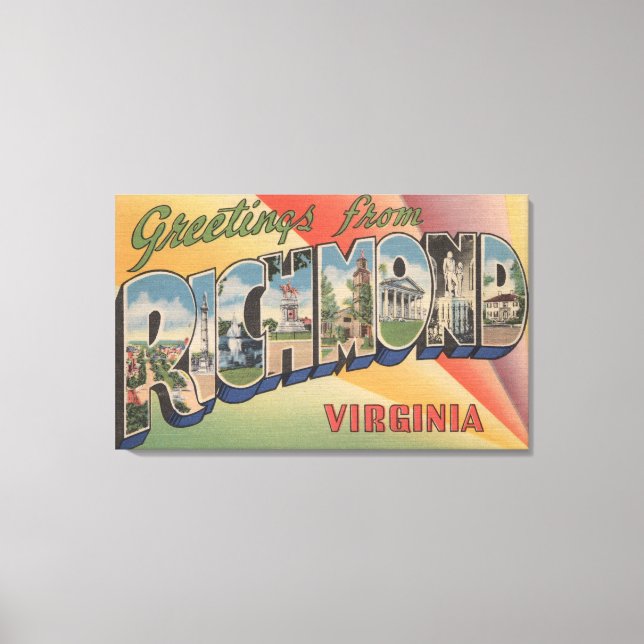 Richmond, Virginia - Large Letter Scenes Canvas Print (Front)