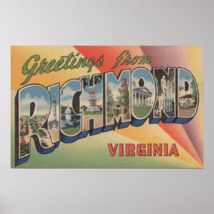 Richmond, Virginia - Large Letter Scenes Poster
