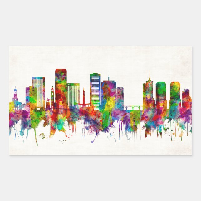 Richmond Virginia Skyline Rectangular Sticker (Front)