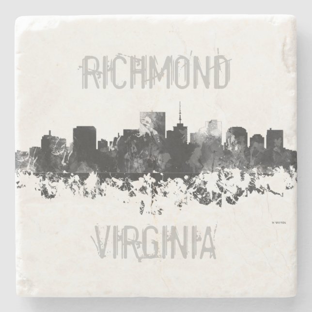 RICHMOND VIRGINIA SKYLINE STONE COASTER (Front)
