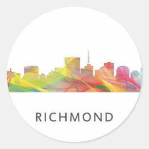 RICHMOND VIRGINIA SKYLINE WB1 - CLASSIC ROUND STICKER